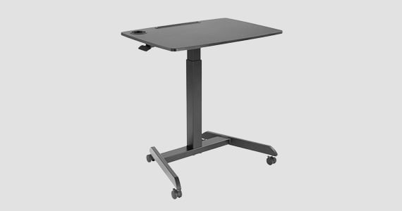 Monoprice Gas-Lift Height Adjustable Sit-Stand Mobile Rolling Workstation Laptop and Computer Desk V2