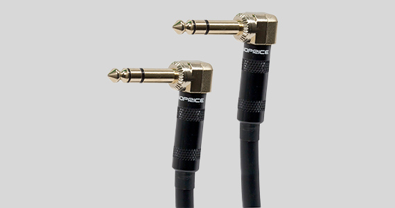 Monoprice 10ft Premier Series 1/4-inch (TRS) Right Angle Male to Right Angle Male 16AWG Cable (Gold Plated)