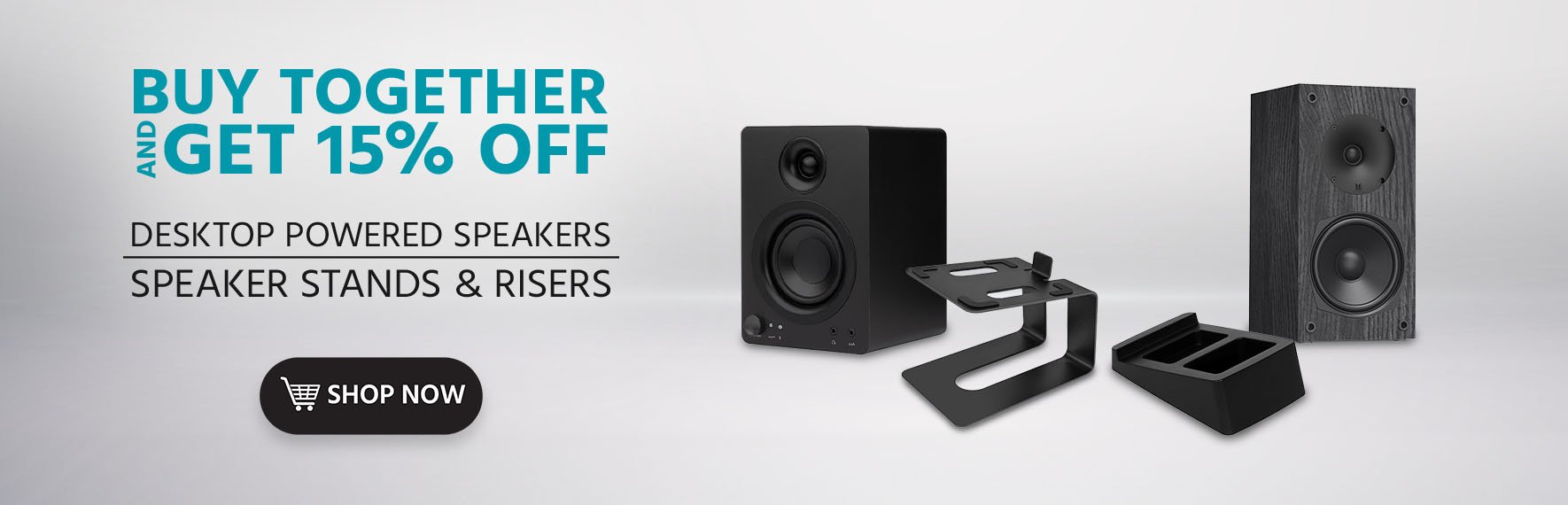 COPY Buy Together and Get 15% OFF Desktop Powered Speakers | Speaker Stands & Risers Shop Now