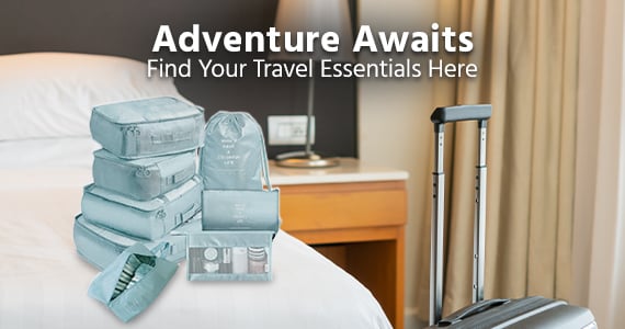 Adventure Awaits Here: Travel Essentials! Shop Now	