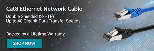 CAT8 Ethernet Network Cable Double Shielded (S/FTP) | Up to 40 Gigabit Data Transfer Speeds