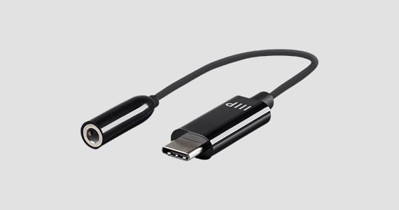 Monoprice USB-C Digital to 3.5mm Auxiliary Audio Adapter, Black