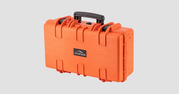 Pure Outdoor by Monoprice Weatherproof Hard Case with Customizable Foam, 22 x 14 x 8 in, Orange