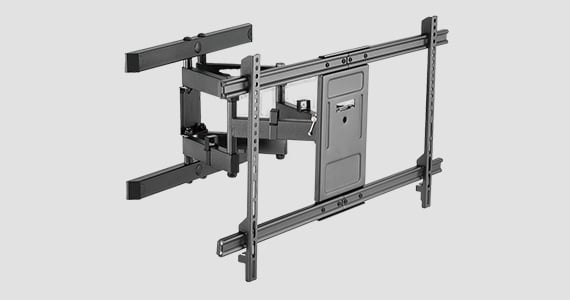 Monoprice Commercial Full Motion TV Wall Mount Bracket For 43" To 90" TVs up to 132lbs, Max VESA 800x400, Fits Curved Screens