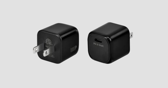 Monoprice 2 Pack 35W USB-C Mini Cubic GaN Charger, Black