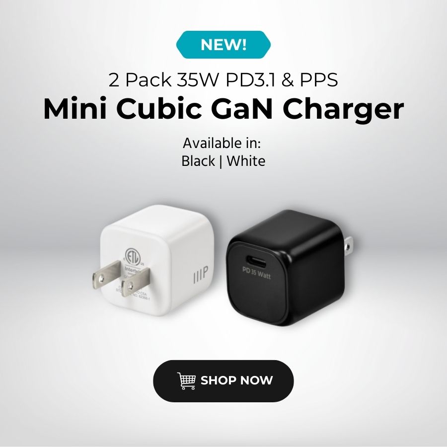 NEW (tag) 2 Pack 35W Mini Cubic  PD3.1 and PPS GaN Charger  Available in:  Black | White Shop Now