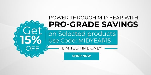 Power Through Mid-Year With Pro-Grade Savings. Get 15% Off On Selected Products. Use Code: MIDYEAR15. Limited Time Only. Shop Now.