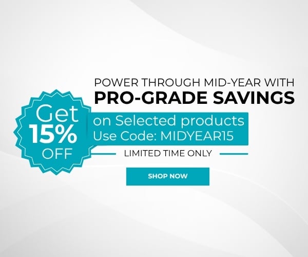 Power Through Mid-Year With Pro-Grade Savings. Get 15% Off On Selected Products. Use Code: MIDYEAR15. Limited Time Only. Shop Now.