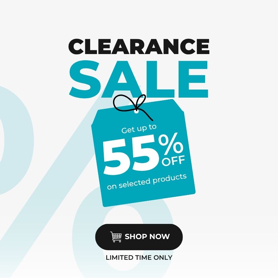 Clearance Sale  Get up to 55% Off on selected products Limited time offer  Shop Now