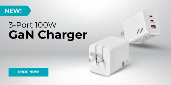 New! 3‑Port 100W GaN Charger. Shop Now.
