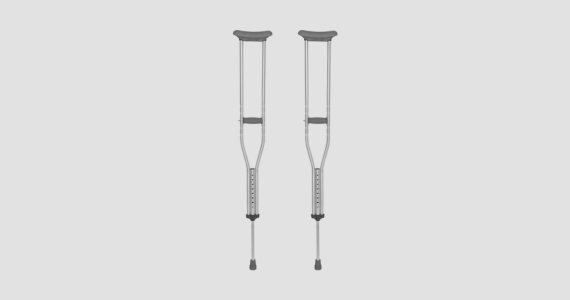SevaCare Crutches with Lightweight Aluminum Frame, Printed Height Scale | Free Shipping