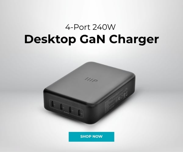4‑Port 240W USB‑C. Desktop GaN Charger. Shop Now.