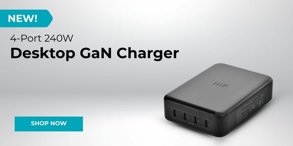 New! 4‑Port 240W Desktop GaN Charger. Shop Now.