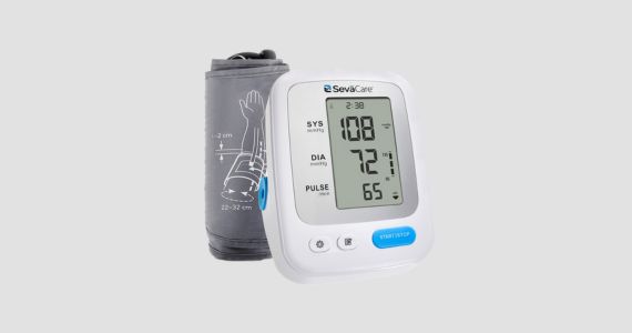 SevaCare Blood Pressure Arm Cuff Monitor, Records Irregular Heart Beat | Free Shipping