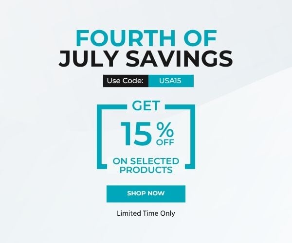 Fourth Of July Savings. Get 15% Off On Selected Products. Use Code: USA15. Limited Time Only. Shop Now.