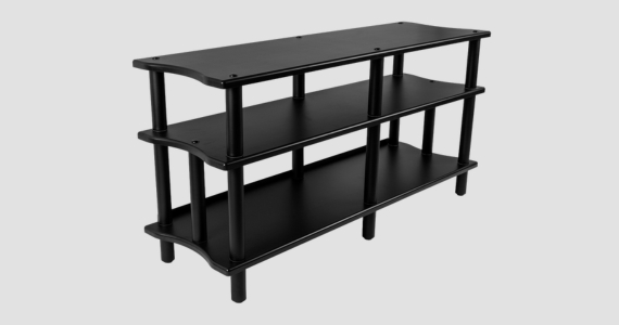 Monolith by Monoprice Heavy Duty Double-Wide XL 3-Tier AV Stand, 60" Wide, Black