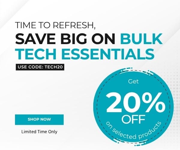 Time To Refresh, Save Big On Bulk Tech Essentials. Get 20% Off On Selected Products. Use Code: TECH20. Limited Time Only. Shop Now.