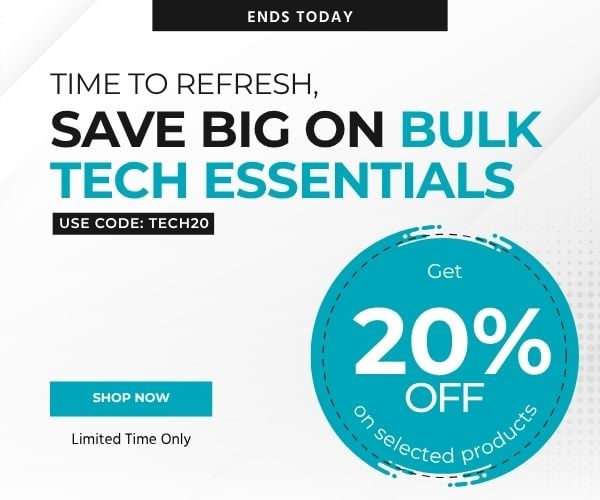 Ends Today: Time To Refresh, Save Big On Bulk Tech Essentials. Get 20% Off On Selected Products. Use Code: TECH20. Limited Time Only. Shop Now.
