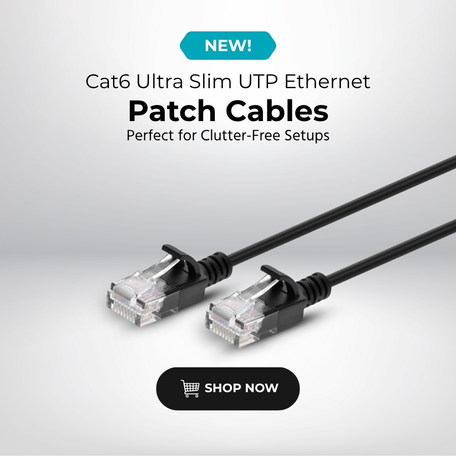 Monoprice Cat6 Ethernet Patch Cable - Ultra Slim, UTP, 30AWG Stranded Copper, Molded Boot, PVC Jacket, 1ft, Black