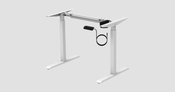 Monoprice Sit-Stand Single Motor Height Adjustable Table Desk Frame, Electric, White