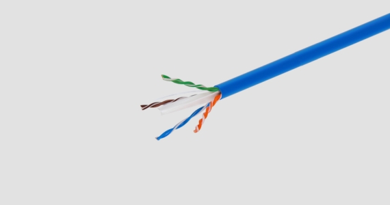 Cat6 Ethernet Bulk Cable, Pure Bare Copper, UTP, 24AWG, Blue - 1000ft | W/ Code: BIZ30