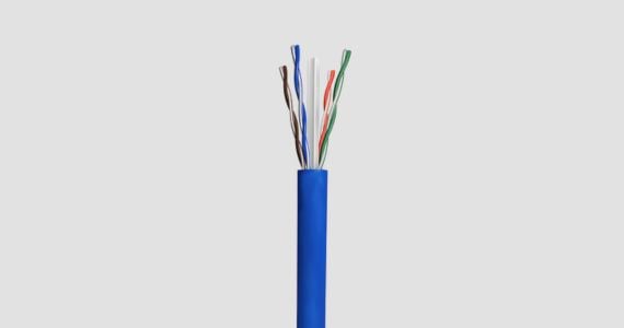 Monoprice Cat6 250ft Blue CMR UL Bulk Cable, Solid (w/spine), UTP, 23AWG, 550MHz, Pure Bare Copper, Pull Box, Bulk Ethernet Cable