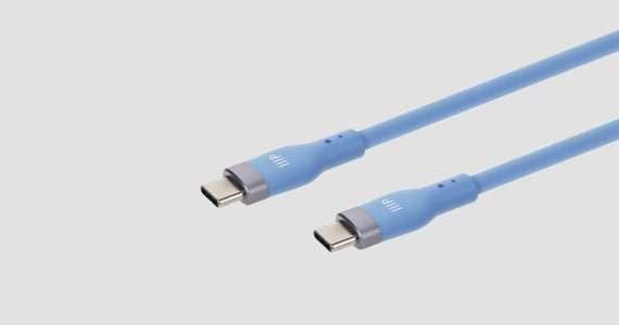 Flexible silicone, USB 2.0, up to 240W PD, Fast Charging, 3ft, Blue | Lifetime Warranty