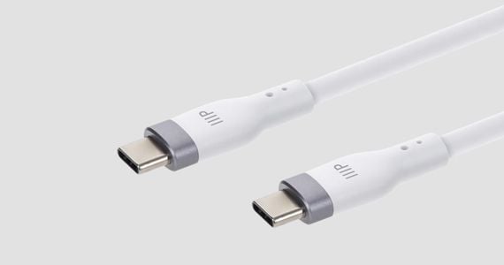 Flexible silicone, USB 2.0, up to 240W PD, Fast Charging, 6ft, White | Lifetime Warranty