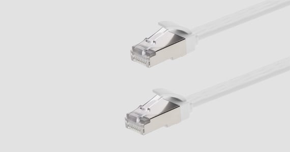 Cat6A Ethernet Patch Cable - U/FTP, 30AWG, Molded Boot, 25ft, White | Lifetime Warranty