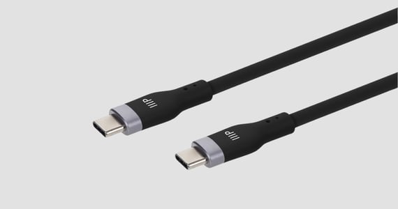 Monoprice USB-C to USB-C Silicone Charging Cable - USB 2.0, 240W PD, Ultra Flexible, 3ft, Black - 2 Pack