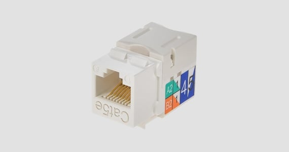 Cat6 Punch Down Keystone Jack, Solid Wire, White | Lifetime Warranty