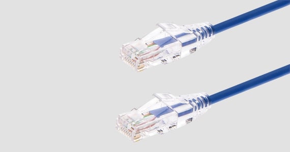 Monoprice Cat6 Component Level Ethernet Cable - SlimRun, Pure Bare Copper, UTP, 28AWG, 550MHz, Snagless RJ45, 5ft, Blue