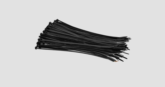 Monoprice Cable Tie 8in 40 lbs, 100 pcs/pack, Black
