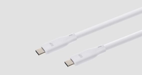 Monoprice USB4 Gen 2 Silicone Cable 6ft White - 2 Pack