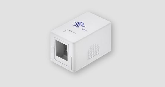 Monoprice 1-Port Keystone Jack Surface Mount Box - UL, No Logo, White