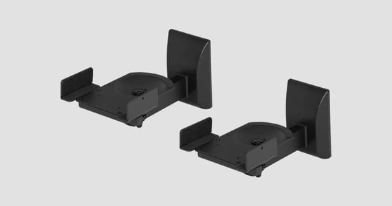 COPY Universal Bookshelf Speaker Wall Mount Brackets, Pair Swivel & Tilt | Dual Side-Clamping | Supports Up to 55 lbs Shop Now