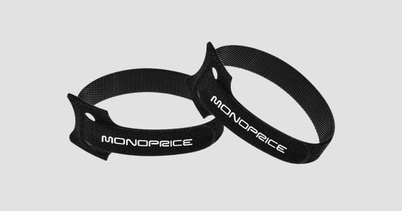 Monoprice Hook and Loop Fastening Cable Ties, 6in, 100 pcs/pack, Black