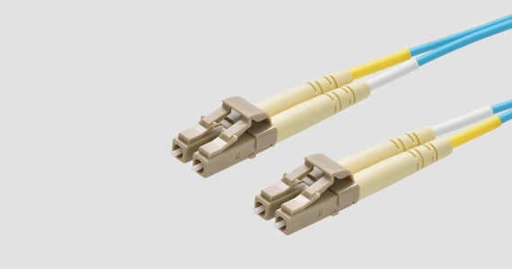 Monoprice Multi-Mode OM4 Fiber Optic Cable - LC-LC UL 2mm 50/125 OFNR Duplex Aqua 3m