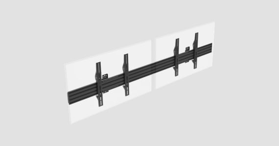 Commercial Series 2x1 Display Adjustable Tilt Menu Board TV Wall Mount for LED Screens between 32in to 65in, Max Weight 66 lbs. each, VESA Patterns up to 600x400