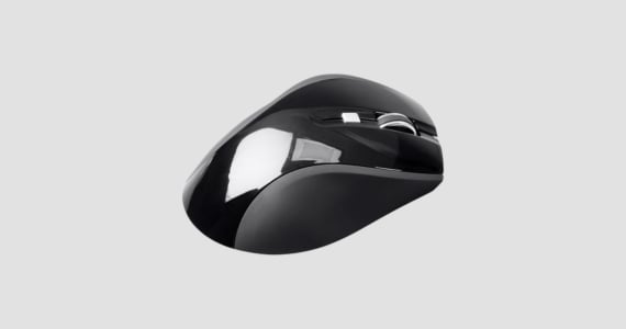Workstream by Monoprice Select 2.4 GHz Wireless Optical Ergonomic Mouse Compatible with Windows, Desktop PC, Mac, Laptop - Black