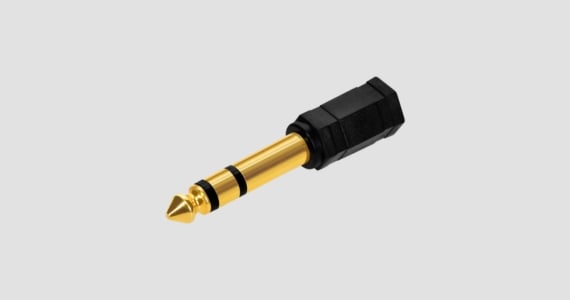 Monoprice 1/4in (6.35mm) TRS Stereo Plug to 3.5mm TRS Stereo Jack Adapter, Gold Plated