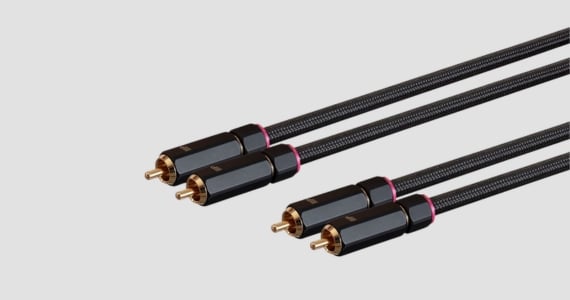 Monoprice Onix Series - Male RCA Two Channel Stereo Audio Cable, 3ft, Black