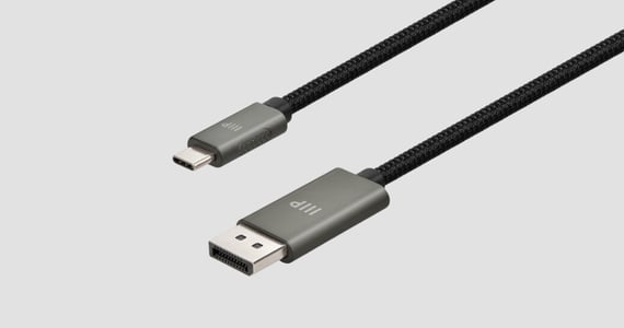 Monoprice Bidirectional USB-C to DisplayPort Cable - 4K60Hz, Thunderbolt 4/3 Compatible, Braided, 3ft, Black