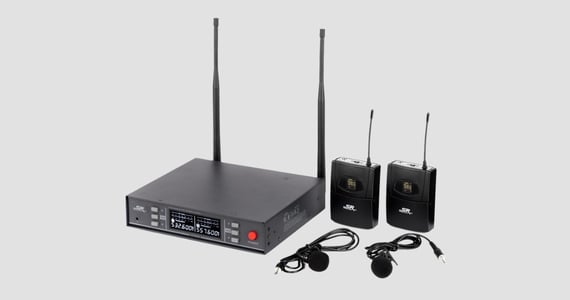 Stage Right by Monoprice 200-Channel UHF Dual Lavalier Wireless Microphones System