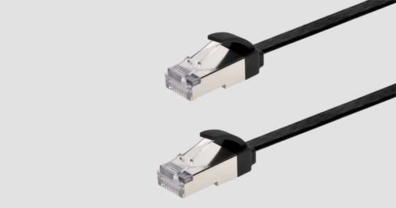 Monoprice Cat6A Ethernet Patch Cable - Slim, Flat, U/FTP, 32AWG, Molded Boot, 5ft, Black