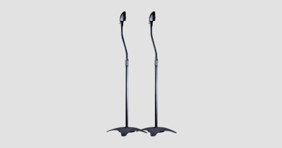 Monoprice Adjustable Height Speaker Stands, 5 lb Capacity (Pair), Black