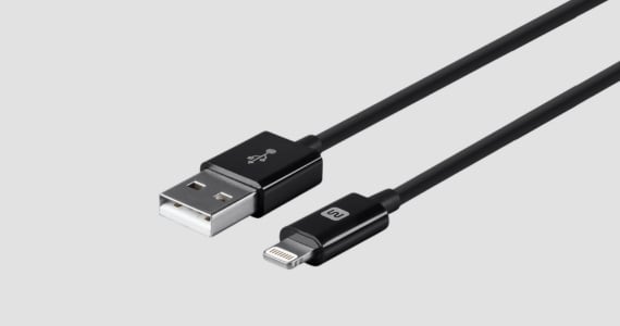 Essential Apple Certified Lightning to USB-A Charging Cable 6ft, Black | Free Shipping