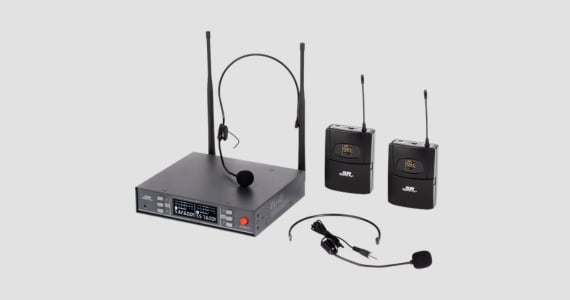 Stage Right 200-Channel UHF Dual Headset Wireless Microphones System | Free Shipping