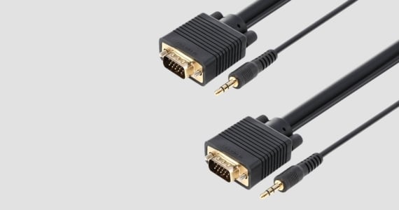 Super VGA (SVGA) HD15 M/M CL2 Rated Cable with Stereo Audio, 25ft