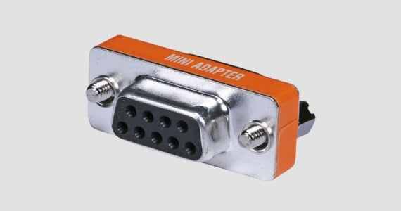 DB9 Female-to-Female Mini Null Modem Adapter 